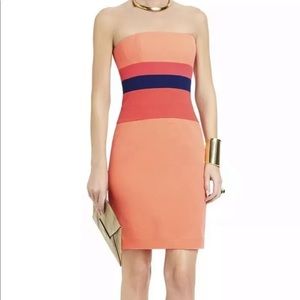 BCBGMaxAzria Reesie Coral Color Block Dress